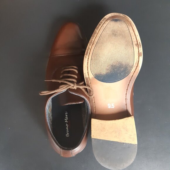 Bruno Marc SZ 9.5 Louis-2 Chestnut Men's Leather Cap Toe Oxford Shoes - Picture 7 of 15